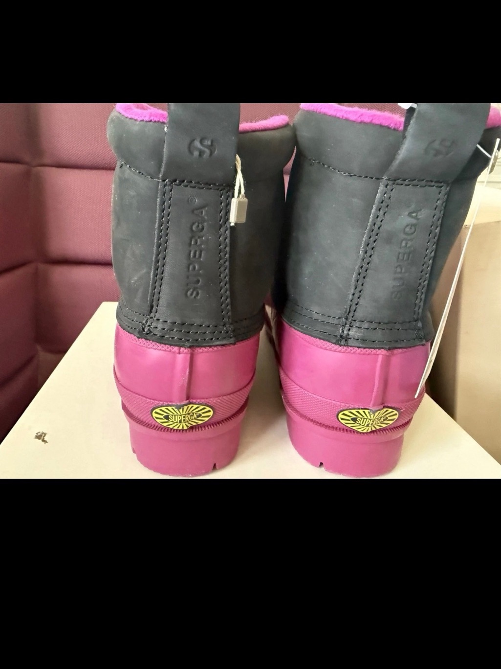 Superga Women’s Two-Tone Black And Bright Pink Winter Boots — image 2 of 6